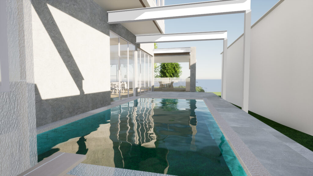 Even coastal homes need a pool. A heated pool helps you enjoy your views in privacy and throughout the year.